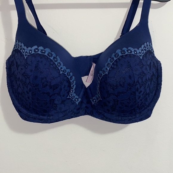 victoria’s SECRET Lined Demi Navy Lace Bra - Picture 2 of 5